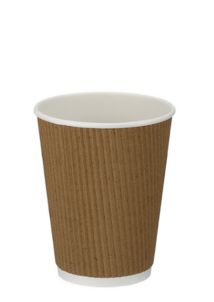 12oz Brown Kraft Ripple Cup PE Lined (x500)
