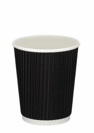 12oz Black Kraft Ripple Cup