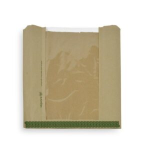 Vegware Brown Natureflex Window Bag 10" X 10" (x1000)